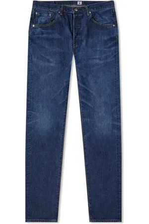 Edwin Jeansy, Mężczyzna, Niebieski, W32 L32, Bawełna, Slim Tapered Jeansy Niebieskie Średnie Ciemne
