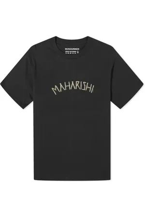 Maharishi Koszulki, Mężczyzna, Czarny, S, Bambus, Czarna koszulka z bambusa z grafiką