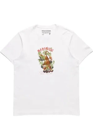 Maharishi Koszulki, Mężczyzna, Biały, S, Bambus, Bambusowy Tygrys Graficzny Tee