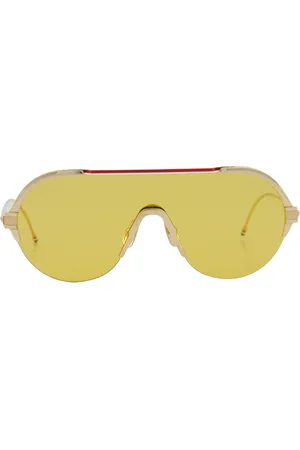 Thom Browne Akcesoria, unisex, Żółty, M, Okulary