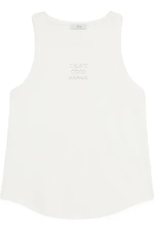 Oltre Koszulki, Kobieta, Biały, L, Len, Top z nadrukiem Modal Blend