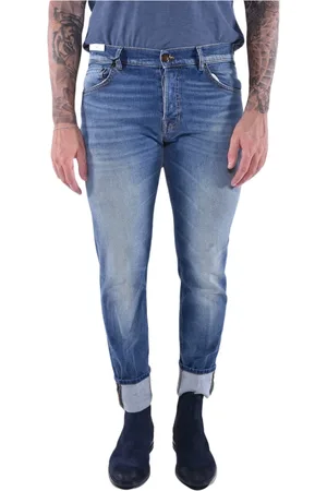 PT Torino Jeansy, Mężczyzna, Niebieski, W34, Vintage Bawełniane Skinny Jeansy