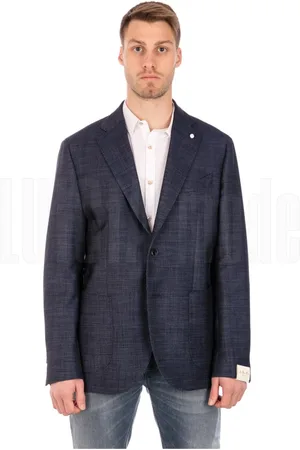 LUIGI BIANCHI MANTOVA Kurtki, Mężczyzna, Niebieski, L, Elegancka Kurtka Męska