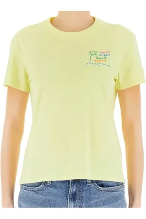 MC2 SAINT BARTH Koszulki, Kobieta, Żółty, S, Żółte T-shirty i Pola Emilie