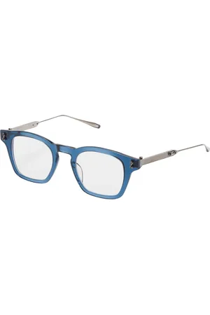 AKONI Akcesoria, Mężczyzna, Niebieski, ONE SIZE, Kryształowo-niebieskie czarne okulary kwadratowe