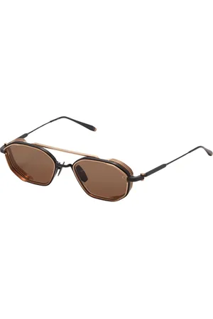 AKONI Akcesoria, Mężczyzna, Czarny, ONE SIZE, Eris-two Oktagonalne Okulary Przeciwsłoneczne Czarny/Biały Złoto