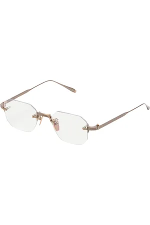 AKONI Akcesoria, Mężczyzna, Żółty, ONE SIZE, Oktagonalne Antyczne Złote Okulary