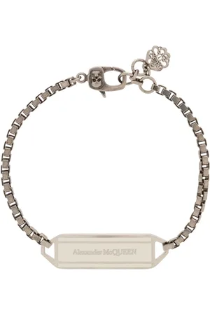 Alexander McQueen Akcesoria, Mężczyzna, Szary, ONE SIZE, Bransoleta z logo