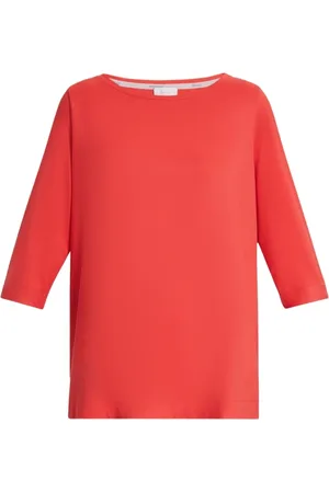 Persona by Marina Rinaldi Bluzki, Kobieta, Czerwony, M, Elegancka tunika z dekoltem łódkowym