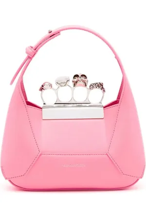 Alexander McQueen Torebki, Kobieta, Różowy, ONE SIZE, Flamingo Jewelled Hobo Mini Torba