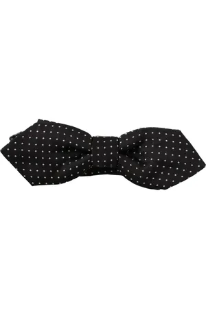 Dolce & Gabbana Akcesoria, Mężczyzna, Czarny, ONE SIZE, Mucha z jedwabiu w groszki