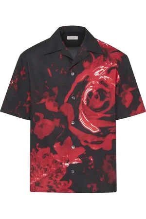 Alexander McQueen Koszule, Mężczyzna, Wielobarwność, M, Drop Shoulder Wax Floral Shirt