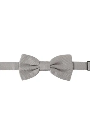 Dolce & Gabbana Akcesoria, Mężczyzna, Szary, ONE SIZE, Szary Jedwabny Krawat