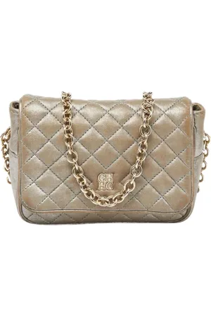 Carolina Herrera Pre-owned, Kobieta, Szary, ONE SIZE, Pre-owned skórzane torby na ramię