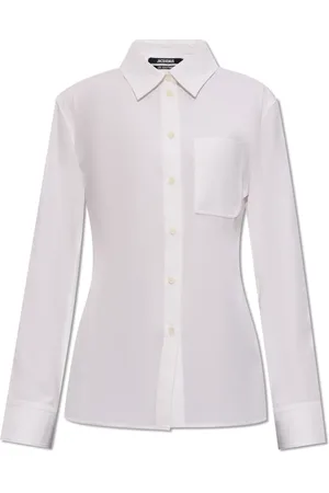 Jacquemus Bluzki, Kobieta, Biały, S, Bawełna, Bawełniana Koszula z Wycięciem