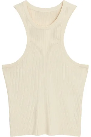 Soulland Koszulki, Kobieta, Biały, M/L, Nylon, Bezrękawnik z żebrowanym dekoltem