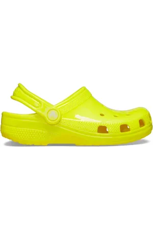 Crocs Buty, Mężczyzna, Żółty, 46 EU, Neonowe Klasyczne Clogi - Żółte Okrągłe Płaskie