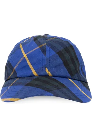 Burberry Akcesoria, Mężczyzna, Wielobarwność, M, Len, Lniana czapka z daszkiem
