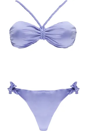 F**K Stroje kąpielowe, Kobieta, Fioletowy, L, Fioletowy Bikini z Wiązaniem