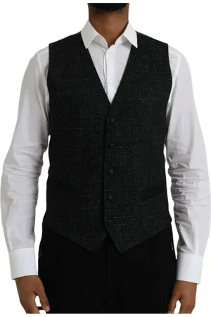 Dolce & Gabbana Garnitury, Mężczyzna, Czarny, M, Jedwabna formalna kamizelka sukienka