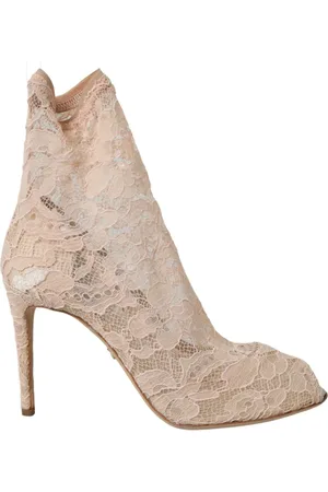 Dolce & Gabbana Buty, Kobieta, Beżowy, 40 EU, Beżowe Stretch Taormina Buty na sznurowadła