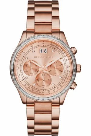 Michael Kors Akcesoria, Kobieta, Różowy, ONE SIZE, Różowe Złoto Damski Zegarek Kwarcowy