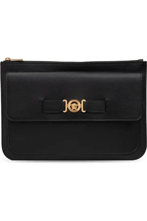 VERSACE Torebki, Mężczyzna, Czarny, ONE SIZE, Skórzana aktówka