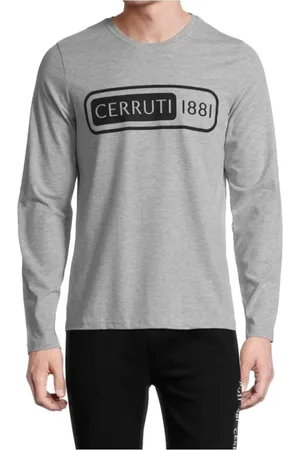 Cerruti 1881 Koszulki, Mężczyzna, Szary, S, T-shirt z logo - Szary, Długi Rękaw
