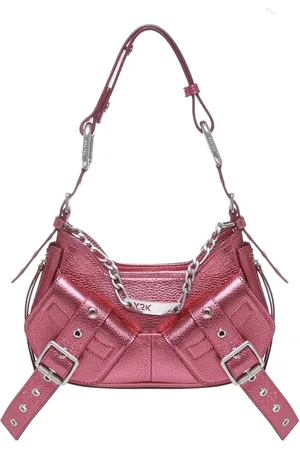 BIASIA Torebki, Kobieta, Różowy, ONE SIZE, Metaliczny Magenta Skórzana Torba na Ramię