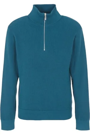 Armani Exchange Swetry, Mężczyzna, Niebieski, L, Niebieski Sweter Z Włókna Wełnianego