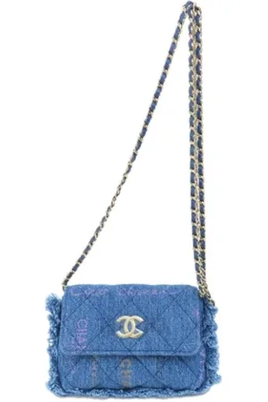 CHANEL Pre-owned, Kobieta, Niebieski, ONE SIZE, Denim, Pre-owned Fabric chanel-bags