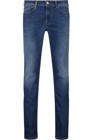 RE-HASH Jeansy, Mężczyzna, Niebieski, W30, Denim, Niebieskie Dżinsy Slim Fit z Kieszenią na Zamek