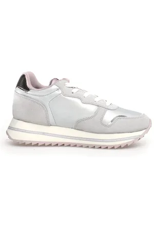 W6YZ Buty, Kobieta, Szary, 39 EU, Zamsz, Szare Tenisówki z Cekinami