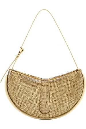 THEMOIRÈ Torebki, Kobieta, Żółty, ONE SIZE, Złota Clutch Bag z tkaniny wegańskiej
