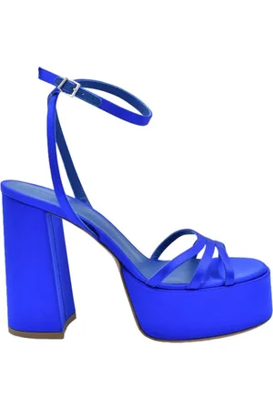 SERGIO LEVANTESI Buty, Kobieta, Niebieski, 40 EU, Niebieskie Jedwabne Sandały na Platformie