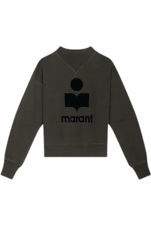 Isabel Marant Bluzy, Kobieta, Czarny, S, Bawełniana bluza z długim rękawem i logo