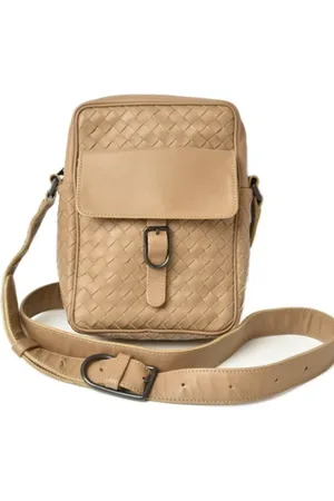 Bottega Veneta Pre-owned, Mężczyzna, Beżowy, ONE SIZE, Skóra, Pre-owned skórzane torby na ramię