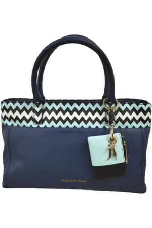 Trussardi Torebki, Kobieta, Niebieski, ONE SIZE, Eko-Skórzana Torba Tote dla Kobiet