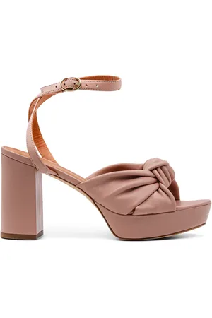 Via Roma Buty, Kobieta, Różowy, 40 EU, Nude Nappa Sandał z Oversize Kokardą