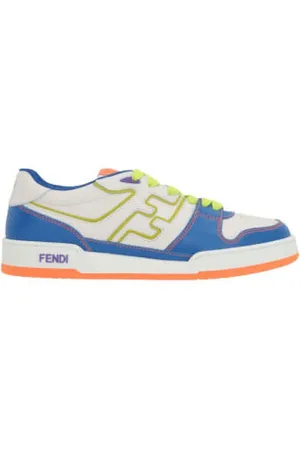 Fendi Buty, Mężczyzna, Wielobarwność, 45 1/2 EU, Niebieskie i białe niskie buty sportowe
