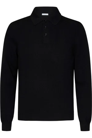 Malo Koszulki, Mężczyzna, Czarny, M, Kaszmir, Czarna Kaszmirowa Sweter Polo