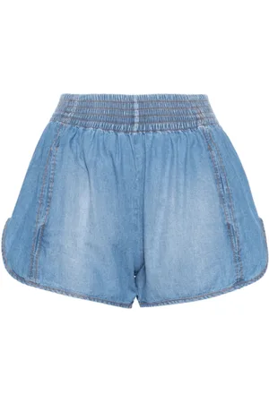 ERMANNO SCERVINO Szorty, Kobieta, Niebieski, S, Bawełna, Jasnoniebieskie szorty mini z chambray