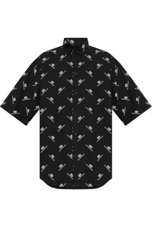 Balenciaga Koszule, Mężczyzna, Czarny, S, Len, Koszula z kieszenią