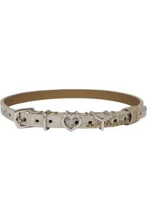 Y / PROJECT Akcesoria, Kobieta, Wielobarwność, ONE SIZE, Srebrny Choker Serca z Metalicznym Logo