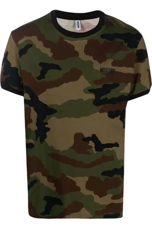 Moschino Koszulki, Mężczyzna, Zielony, S, Męski T-shirt w kamuflażu