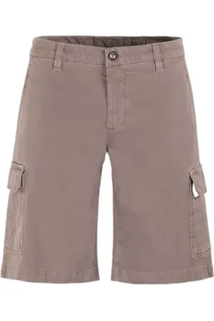 MOORER Szorty, Mężczyzna, Beżowy, M, Jedwabne Cargo Bermuda Shorts