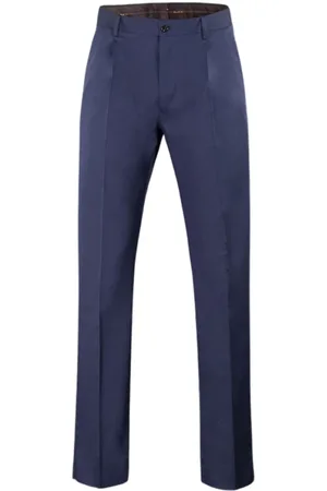 MOORER Spodnie, Mężczyzna, Niebieski, M, Spodnie chino z bawełny stretch
