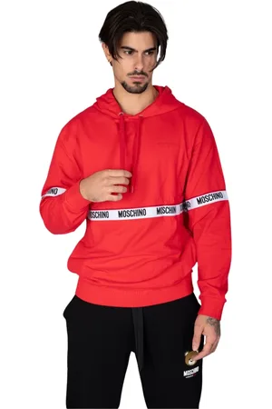 Moschino Bluzy, Mężczyzna, Czerwony, XL, Bluza męska z logo
