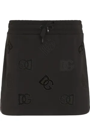 Dolce & Gabbana Spódnice, Kobieta, Czarny, 2XS, Haftowana bawełniana mini-spódnica