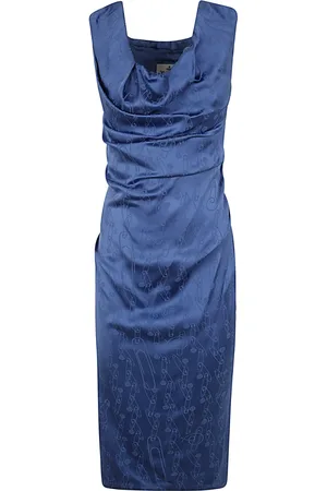 Vivienne Westwood Sukienki, Kobieta, Niebieski, S, Niebieska Sukienka Ołówkowa